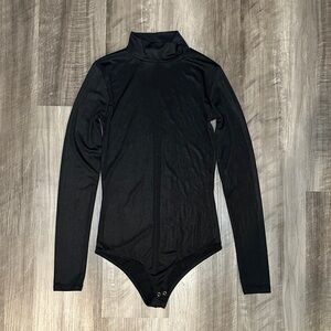 Zara Mock Neck Long Sleeve Body Con Top - Small